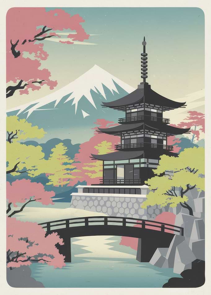 Japan Artwork Asian Temple