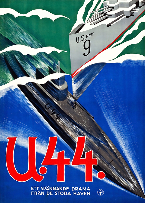 U44 Movie Poster — retro advertising art on metal