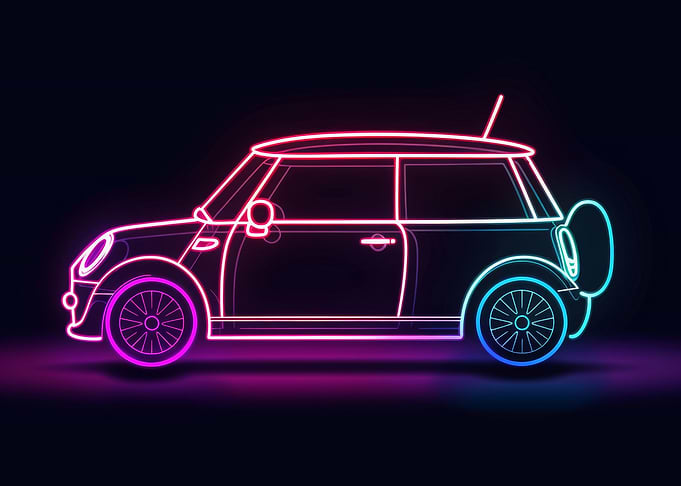 Neon Line Car