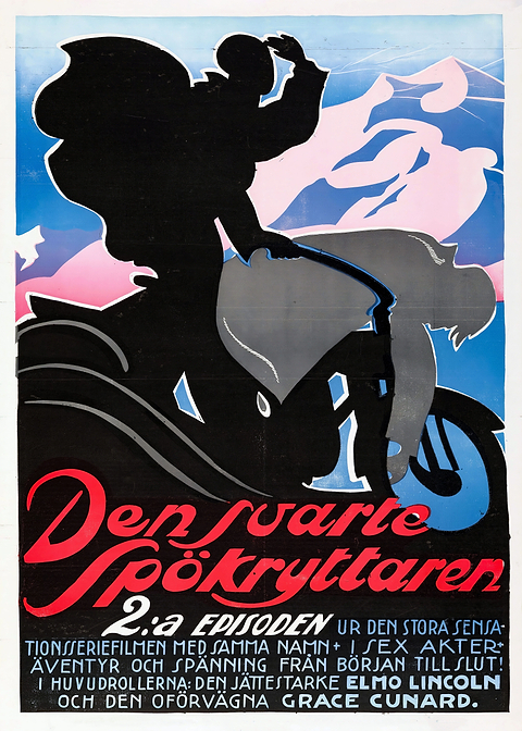 The Black Pursuer Poster — retro advertising art on metal