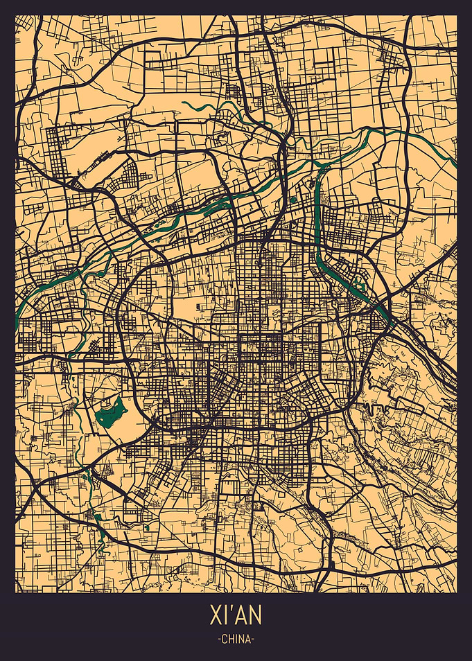 XiAn China City Street Map
