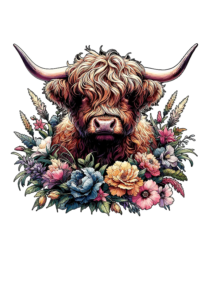 Scottish Cattle Floral