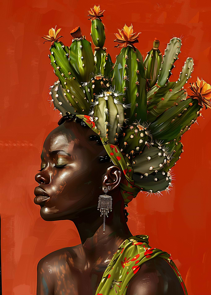 Black woman head castus