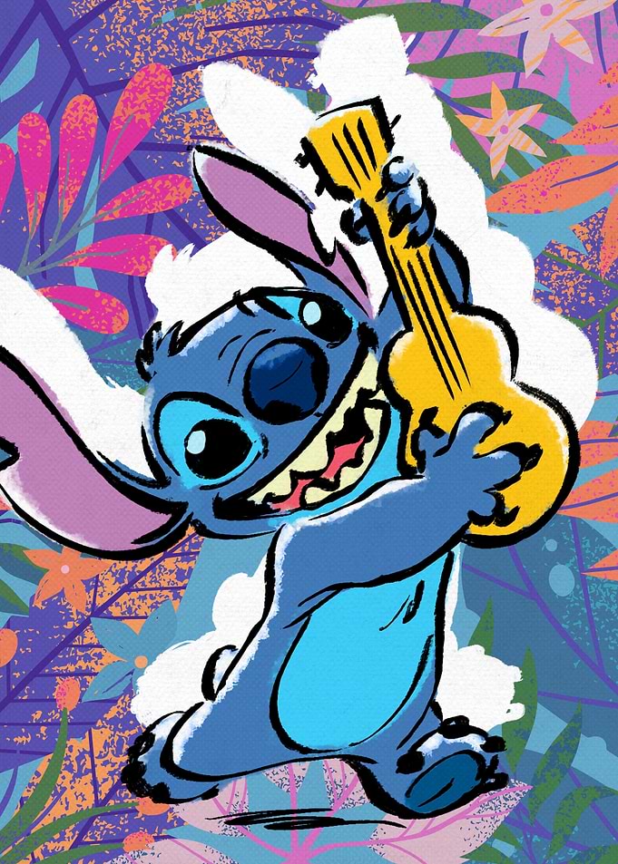 Stitch Guitar Floral