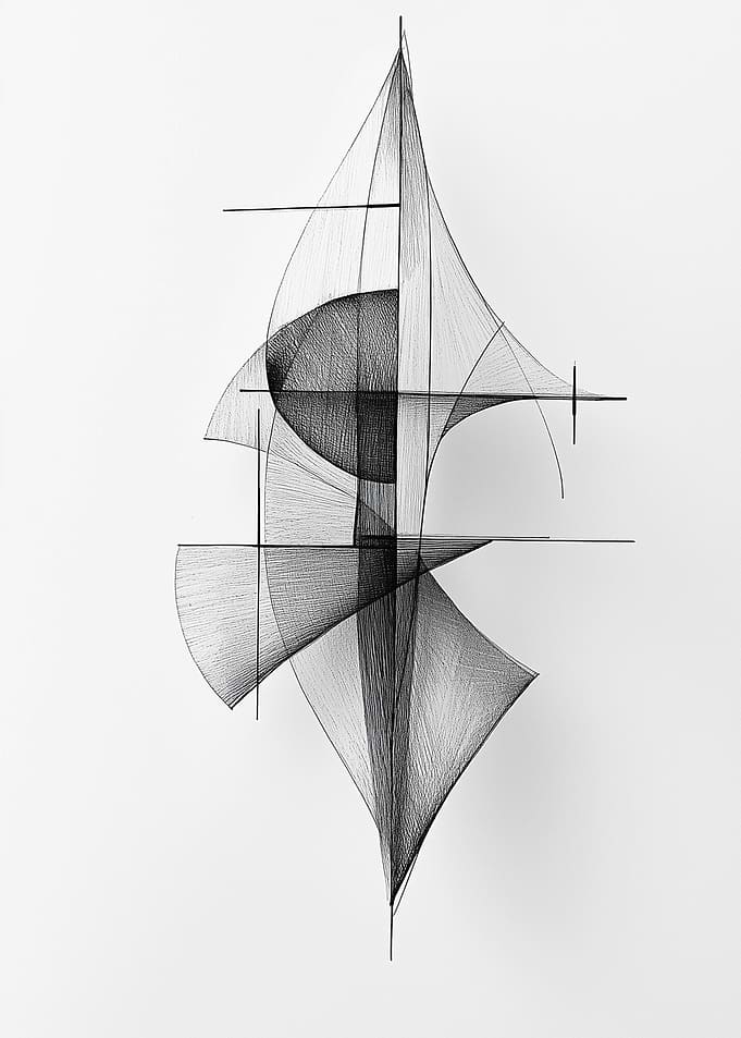Black White Abstract Art