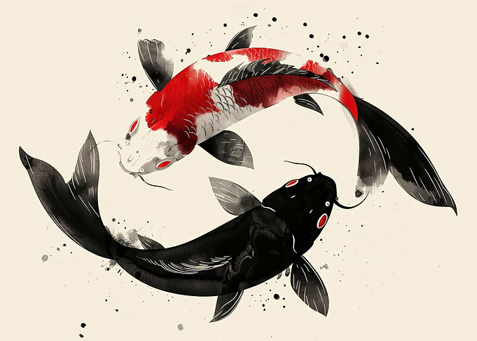 Yin yang Koi fish