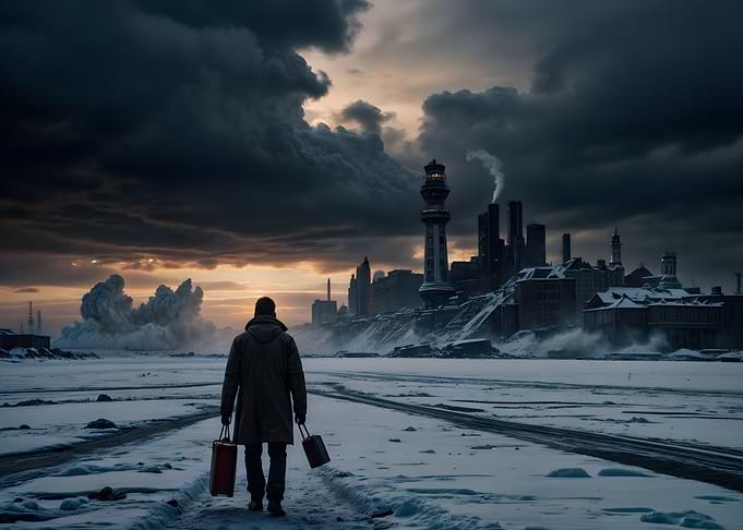 Cityscape in winter