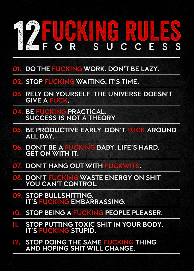 12 Fucking Rules Success