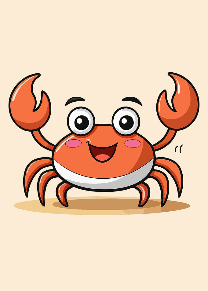 Cute Cartoon Crab