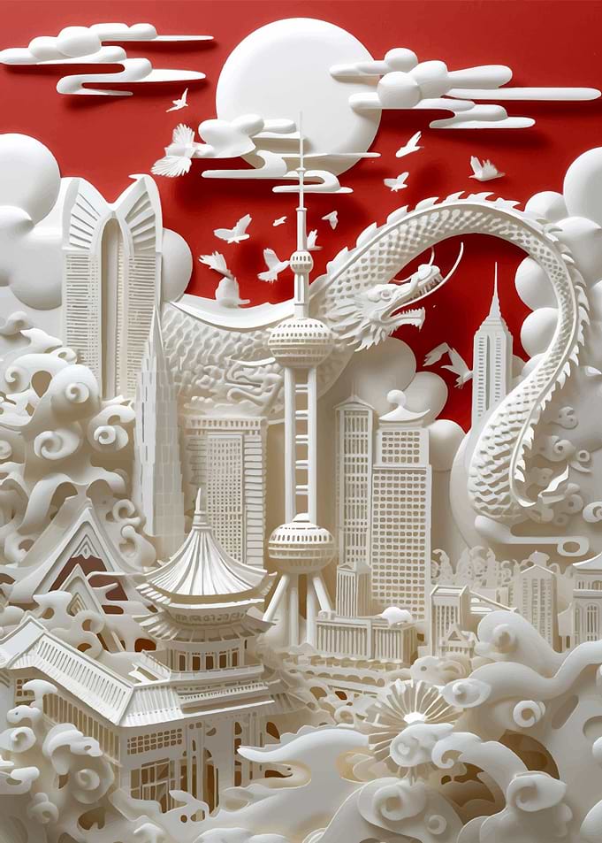 Dragon Cityscape Harmony