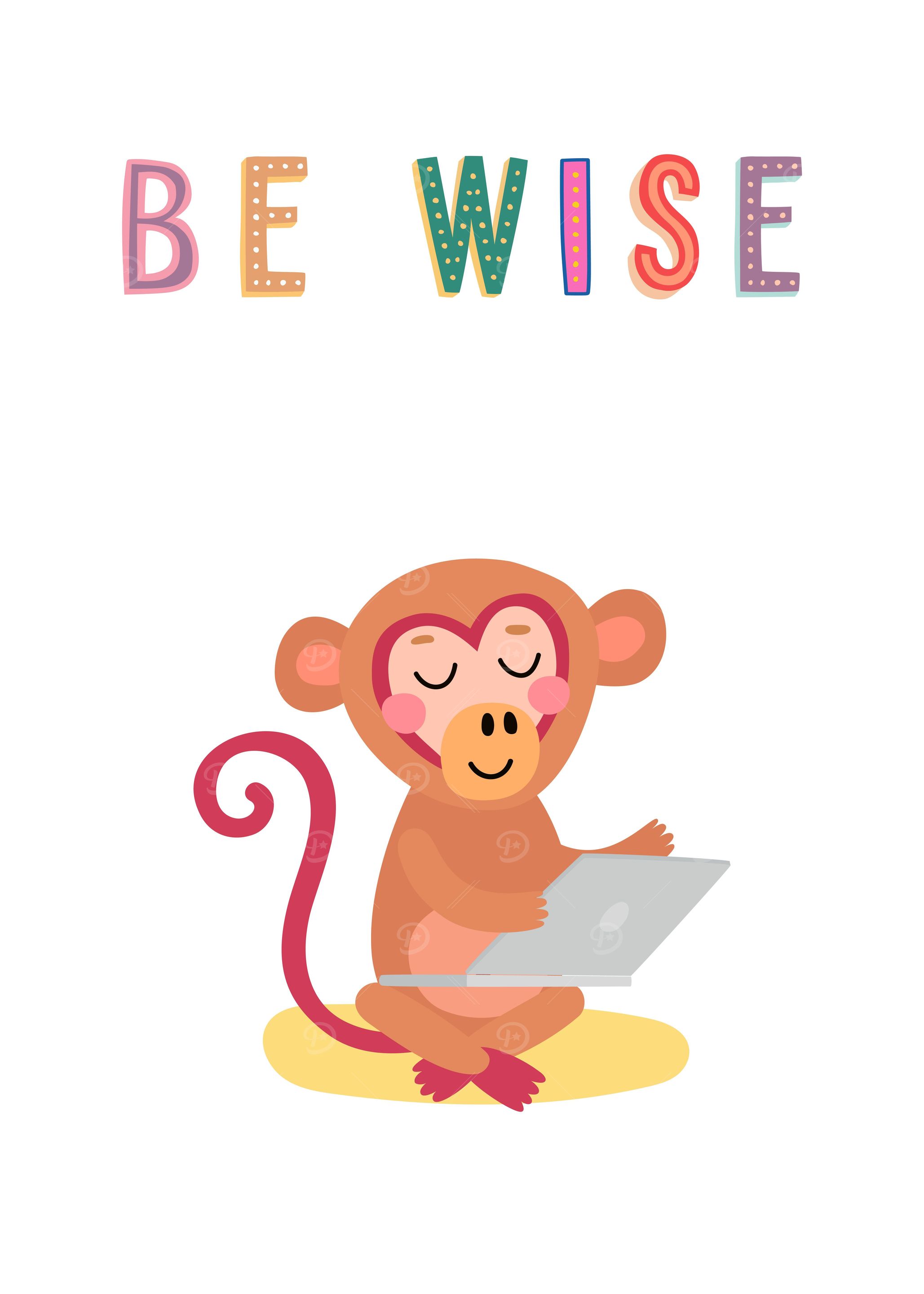 Be Wise Monkey Reading