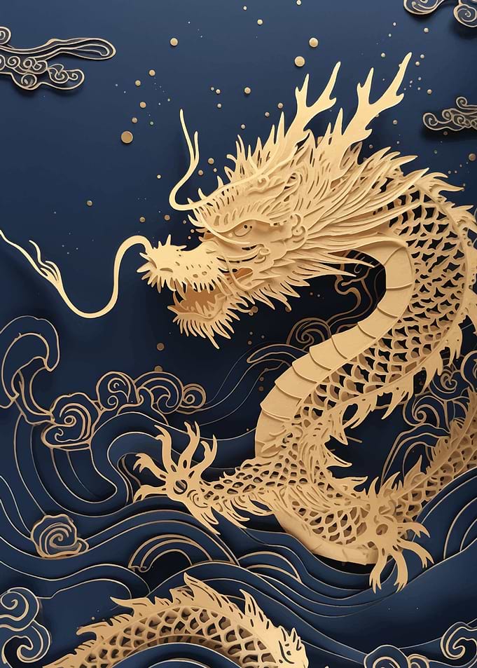Golden Dragon of the Waves