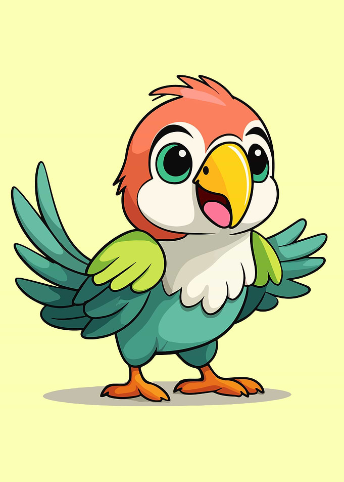 Cute Cartoon Parrot