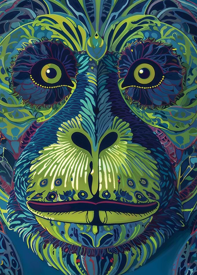 Monkey Face Illustration