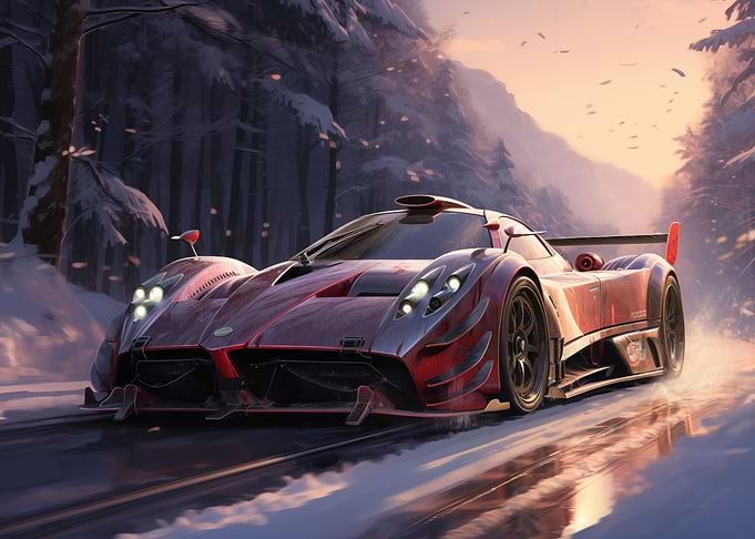 Pagani Huayra Winter road