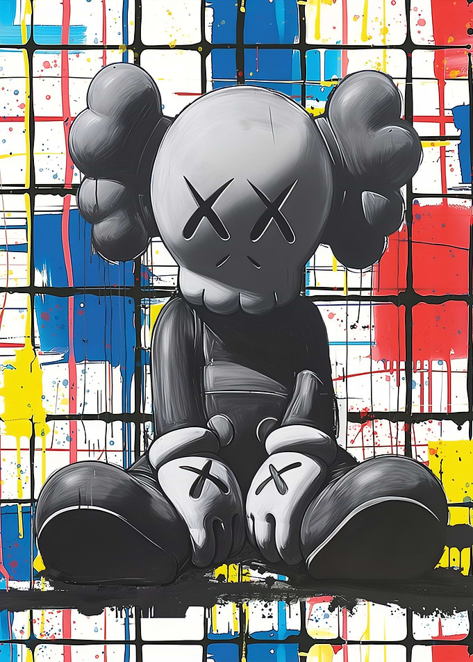 Kaws Mondriaan Art Poster