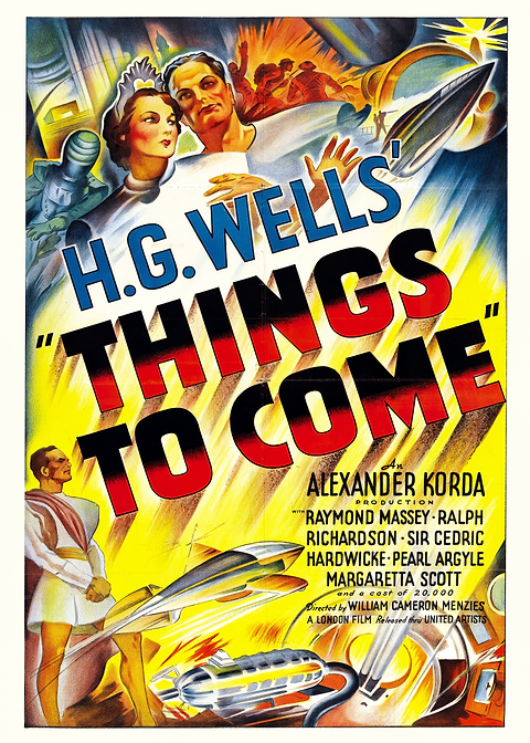 Futuristic SciFi Classic — vintage poster restored on metal