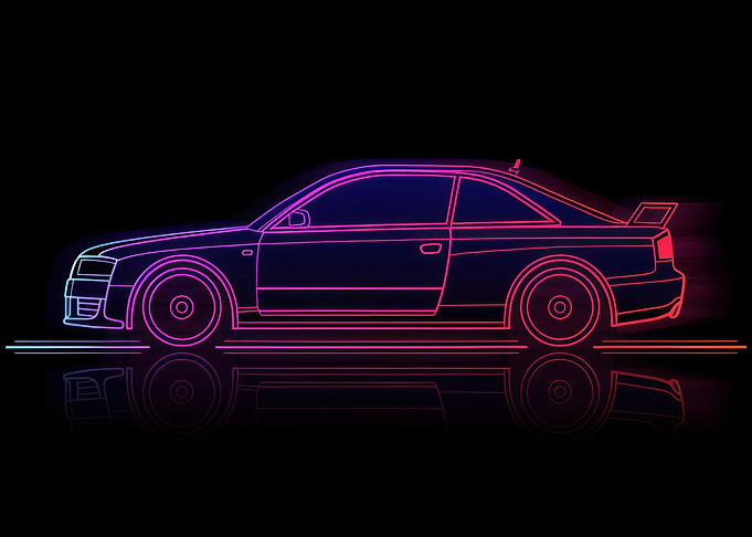 Neon Line Car