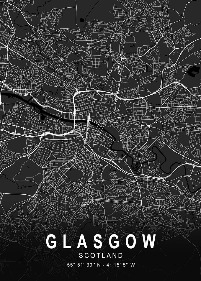 Glasgow Dark Map