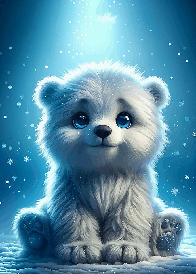 cute baby bear white
