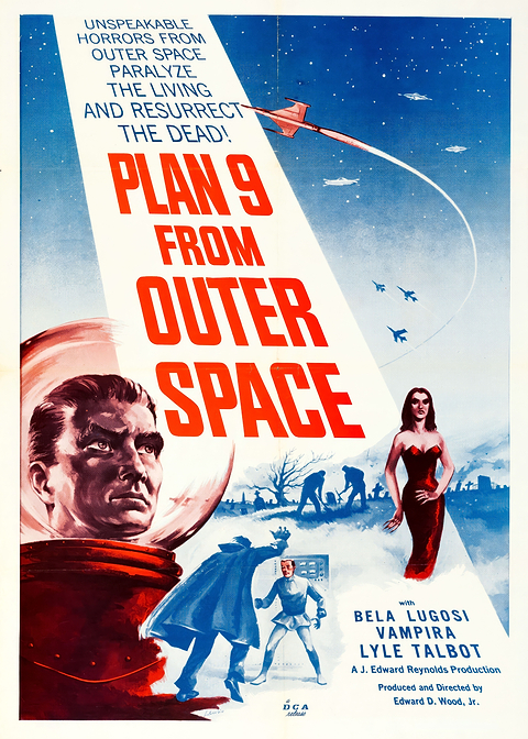 Plan 9 From Outer Space — vintage poster restored on metal