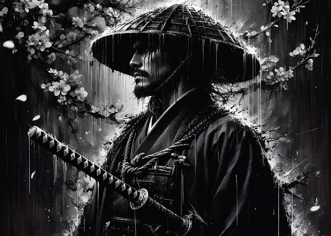 Samurai Black and white