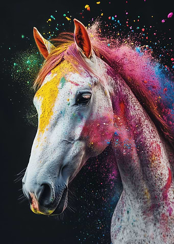 Colorful Powdered Horse