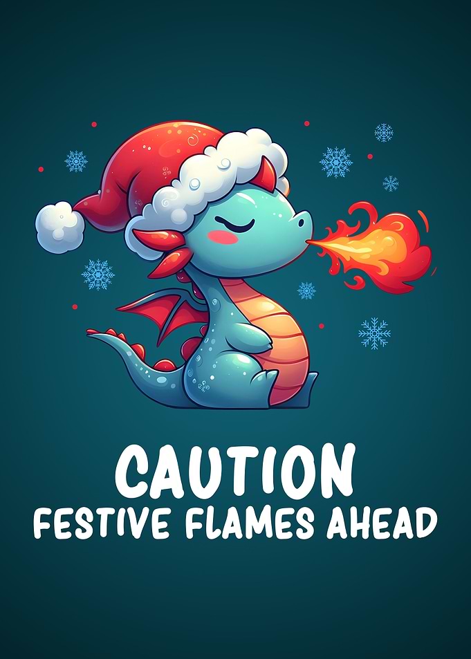 Cute Christmas Dragon