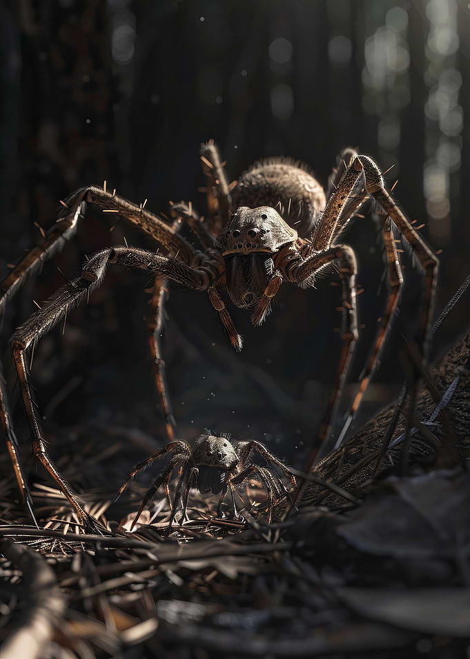 Mother And Baby Spider