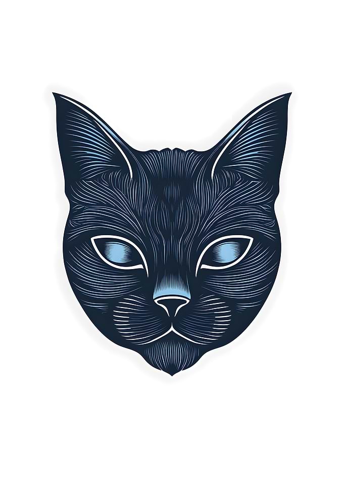Cat Head Illustration