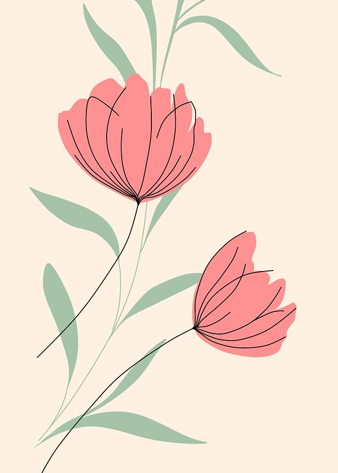 Two Flowers Pink