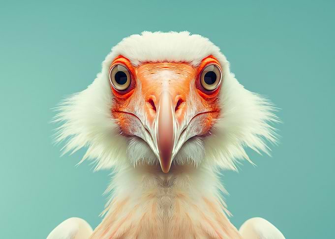 Funny bird looks at you
