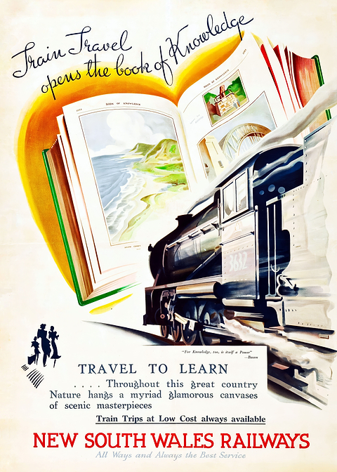 Scenic Rails Adventure — vintage travel poster on metal
