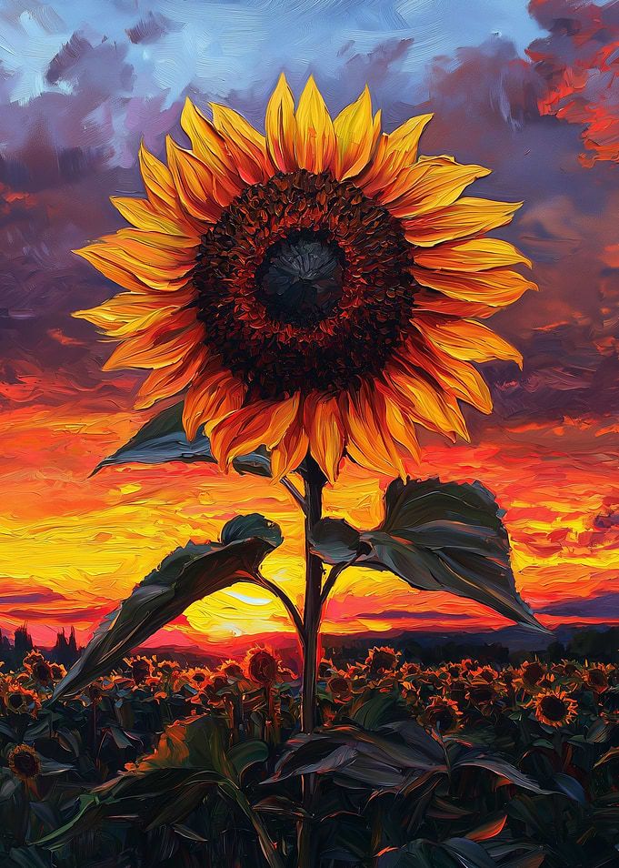 Sunflower at Sunset