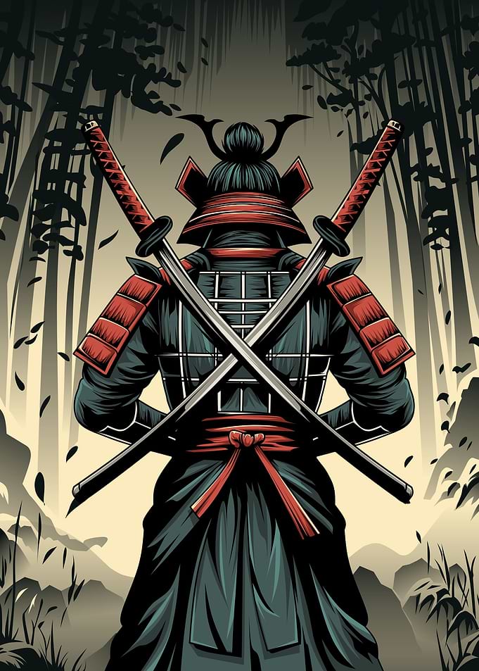 Samurai Warrior back view