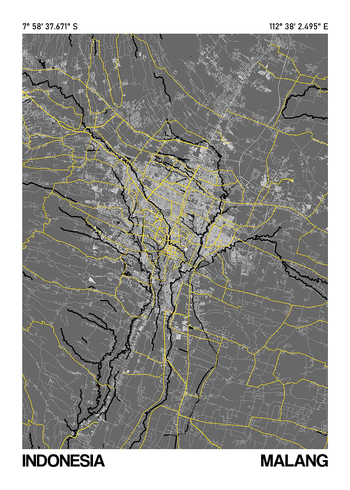 Malang Map Poster