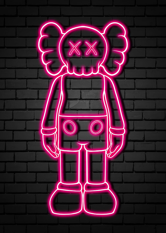 Pink neon kaws