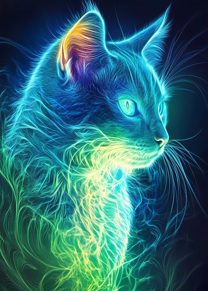 neon cat