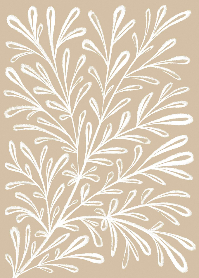Neutral White Leafy Plant