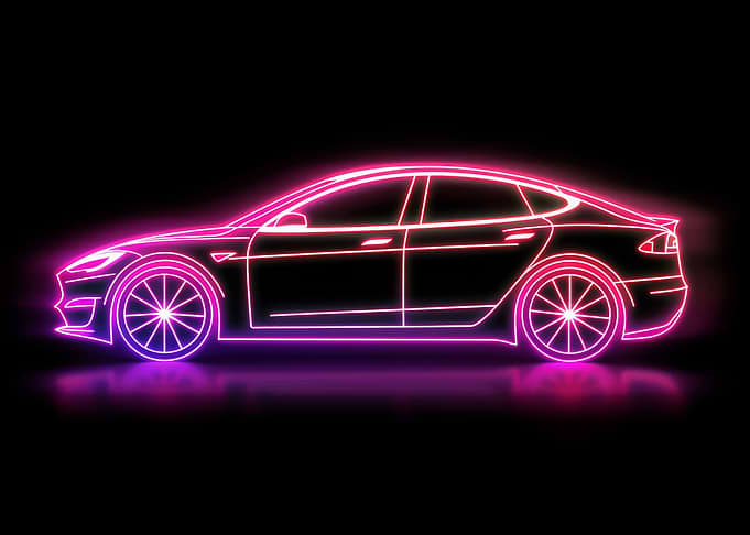 Neon Line Car