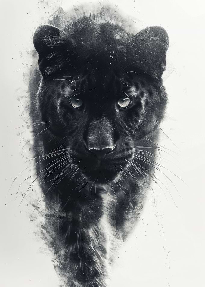 Black leopard portrait