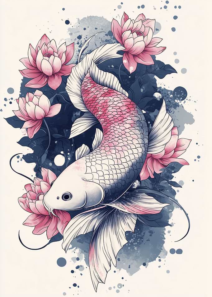 Japanese Pink Fish Koi