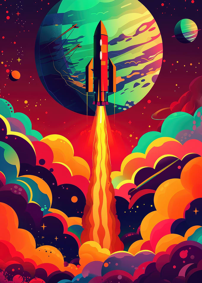Rocket Launch in Space