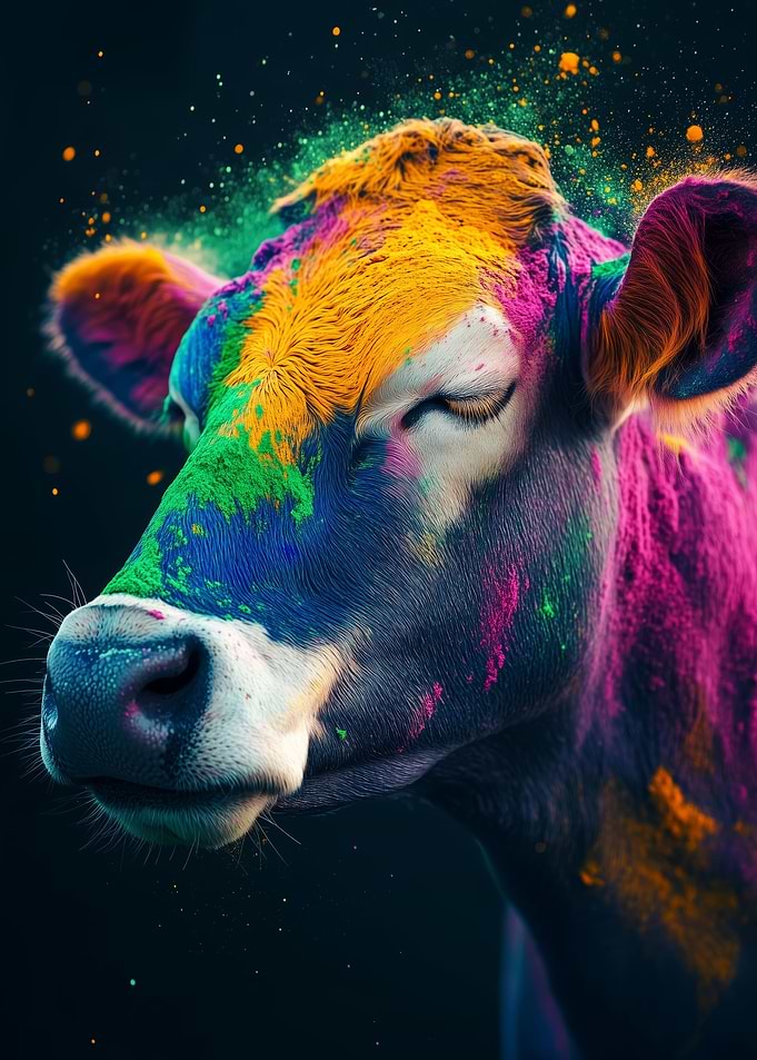 Colorful Powdered Cow