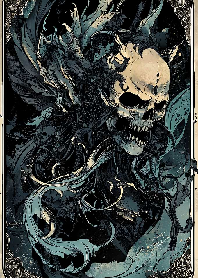 Skull in Dark Embrace