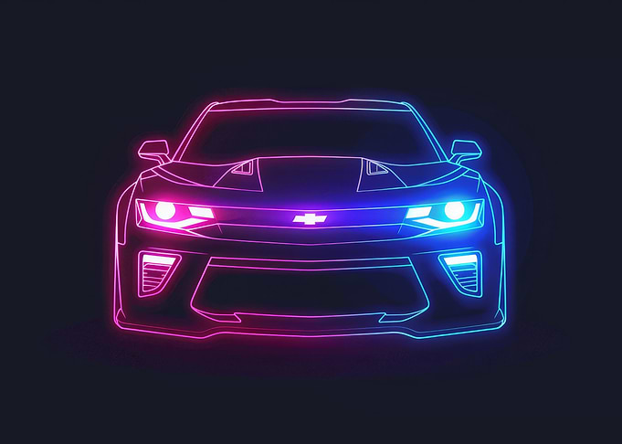 Neon Line Car