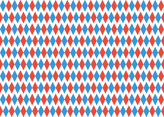 Diamond pattern red blue s