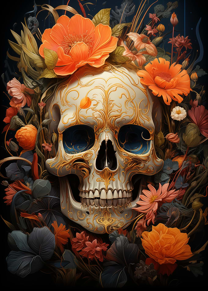 Floral Skull Art