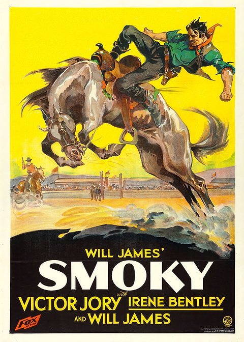 Galloping Cowboy Classic — vintage poster restored on metal