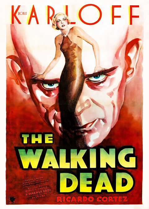 Vintage Walking Dead Movie — vintage poster restored on metal
